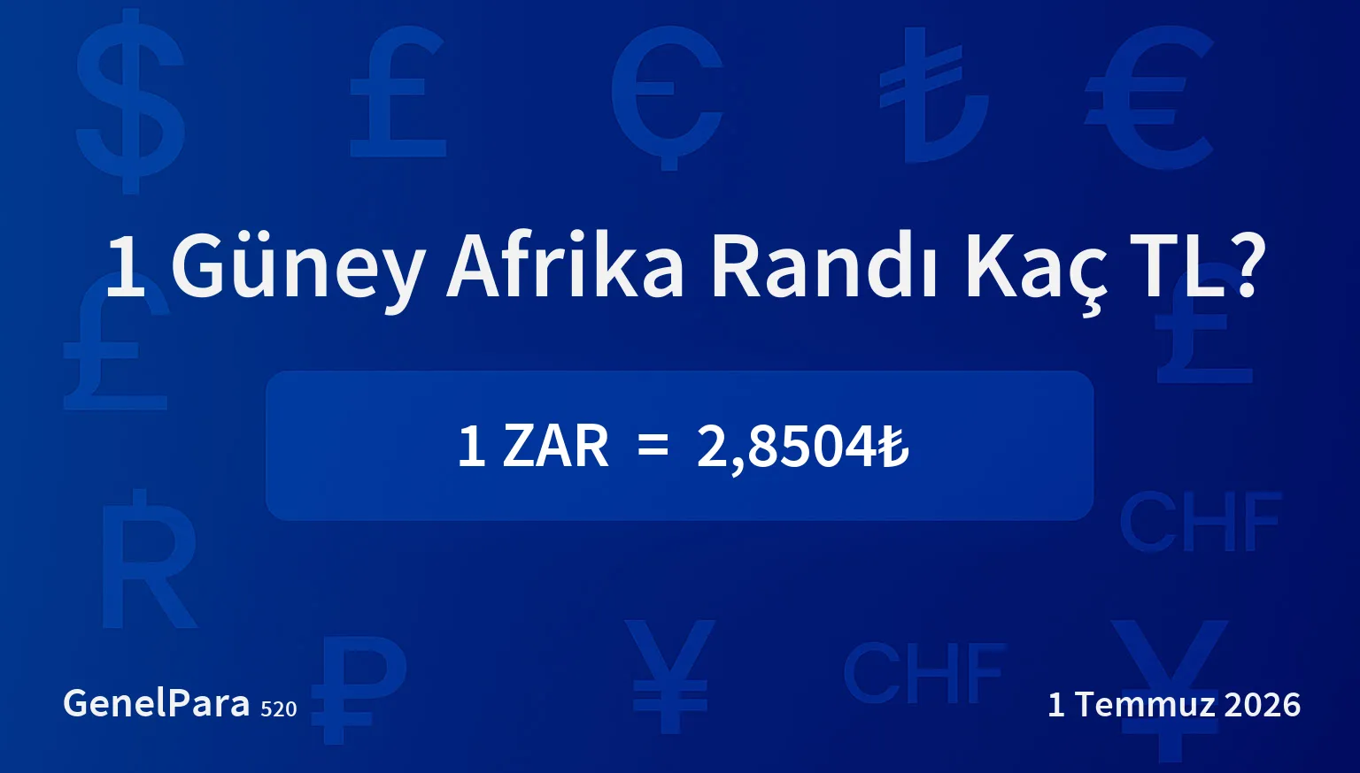 Güney Afrika Randı (ZAR) Kuru