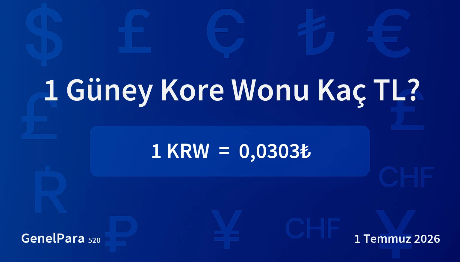 Güney Kore Wonu (KRW) Kuru