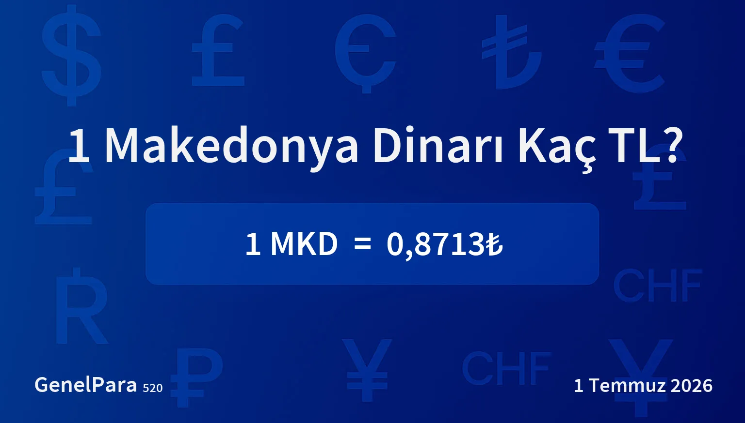 Makedonya Dinarı (MKD) Kuru