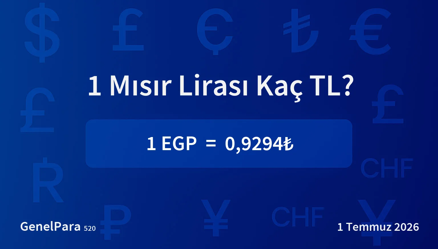 Mısır Lirası (EGP) Kuru