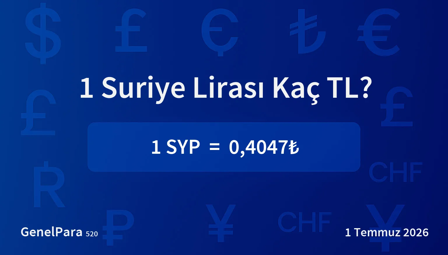 Suriye Lirası (SYP) Kuru