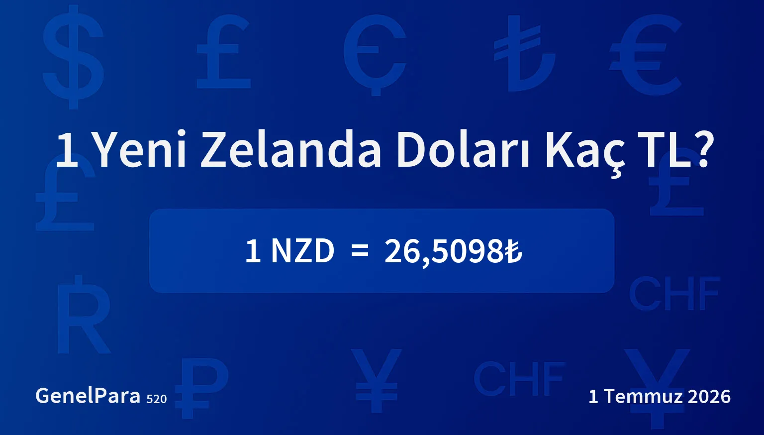 Yeni Zelanda Doları (NZD) Kuru