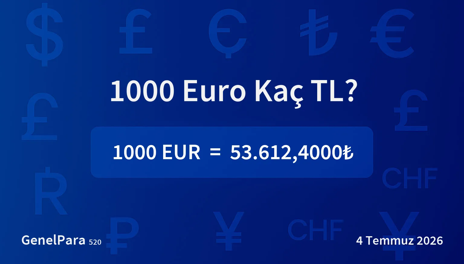 999.82 Euro Kaç TL?