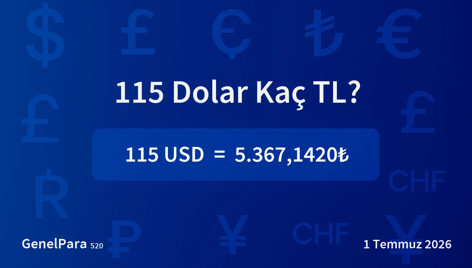 115 Dolar Kaç TL?