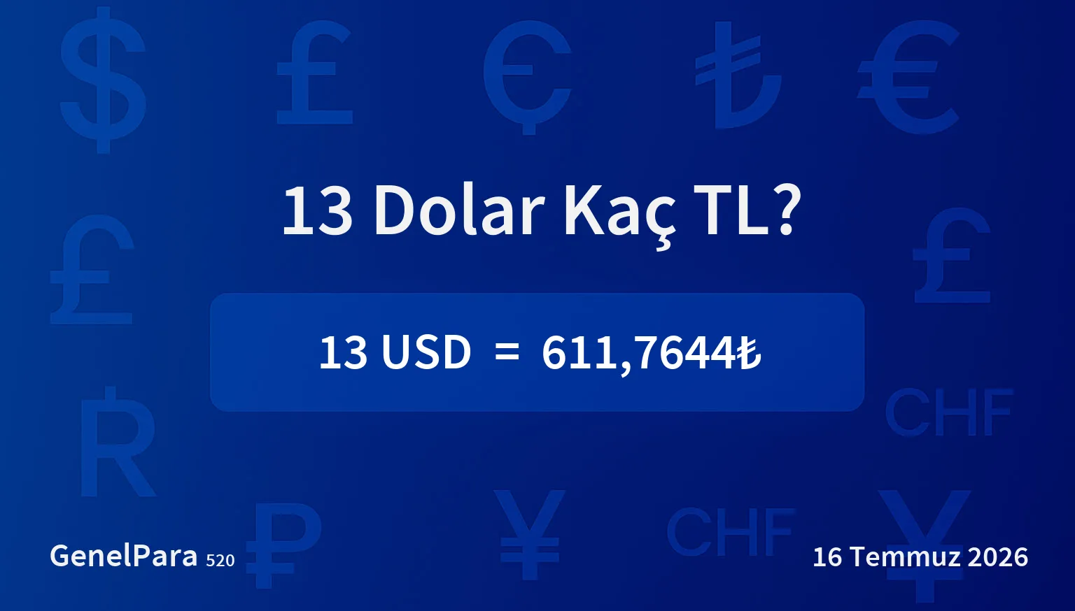 13.36 Dolar Kaç TL?