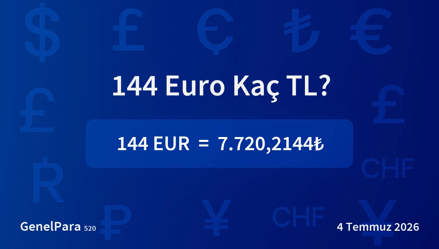 144.29 Euro Kaç TL?