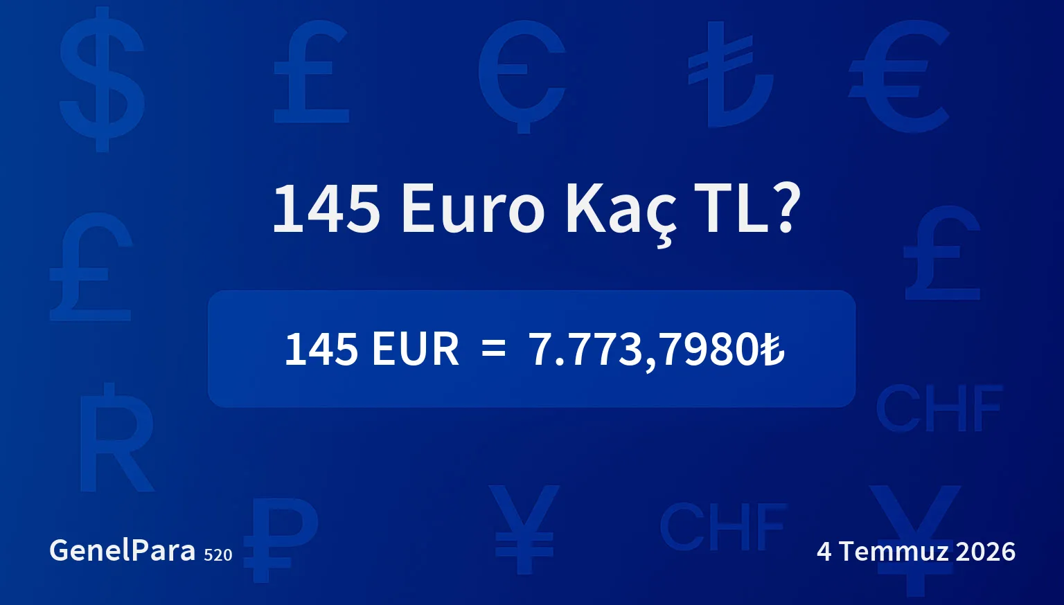 144.97 Euro Kaç TL?