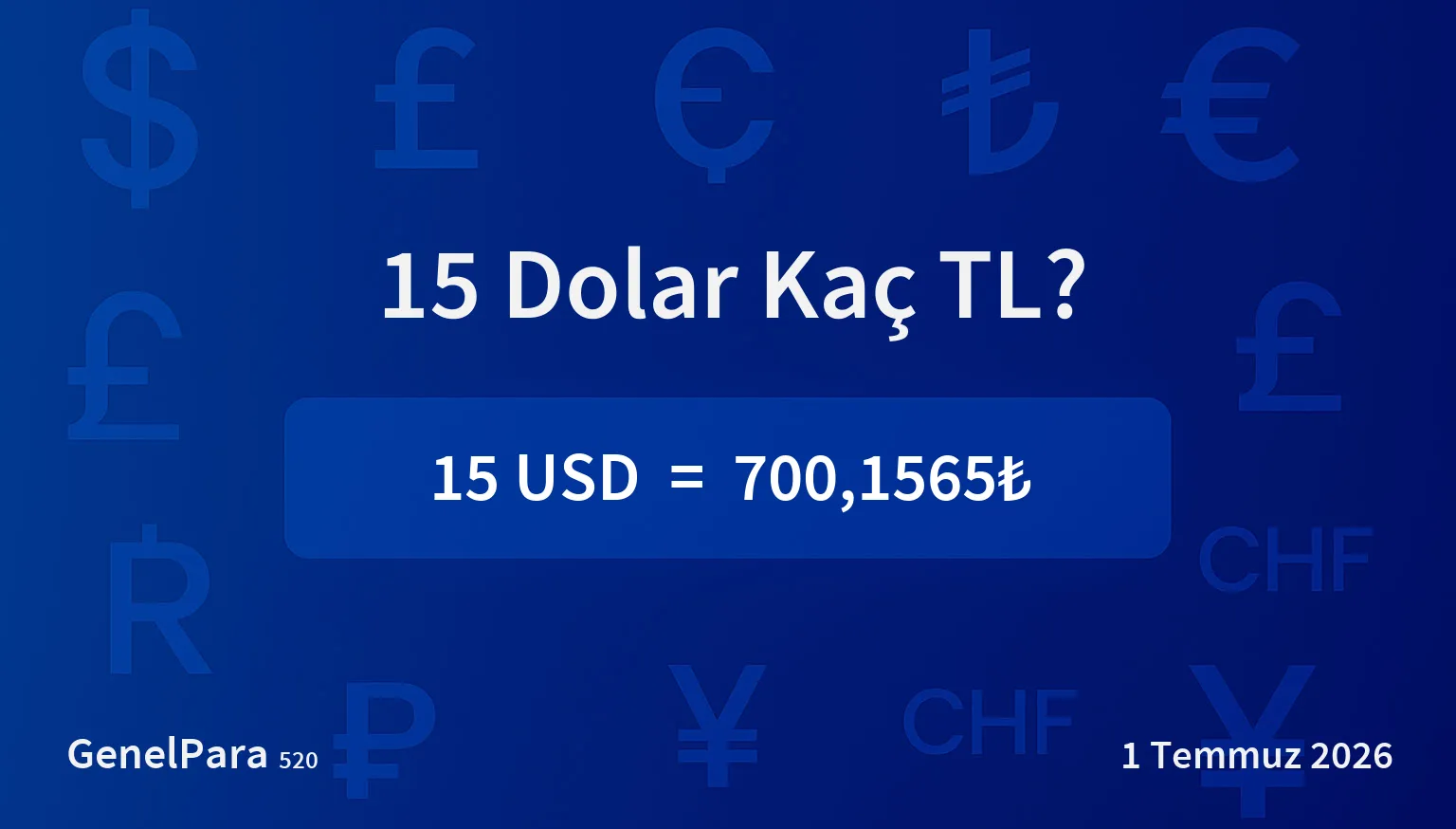 15 Dolar Kaç TL?