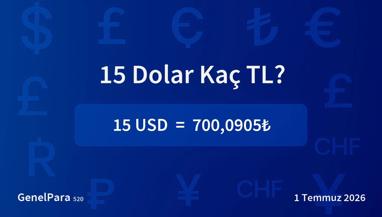 15 Dolar Kaç TL?