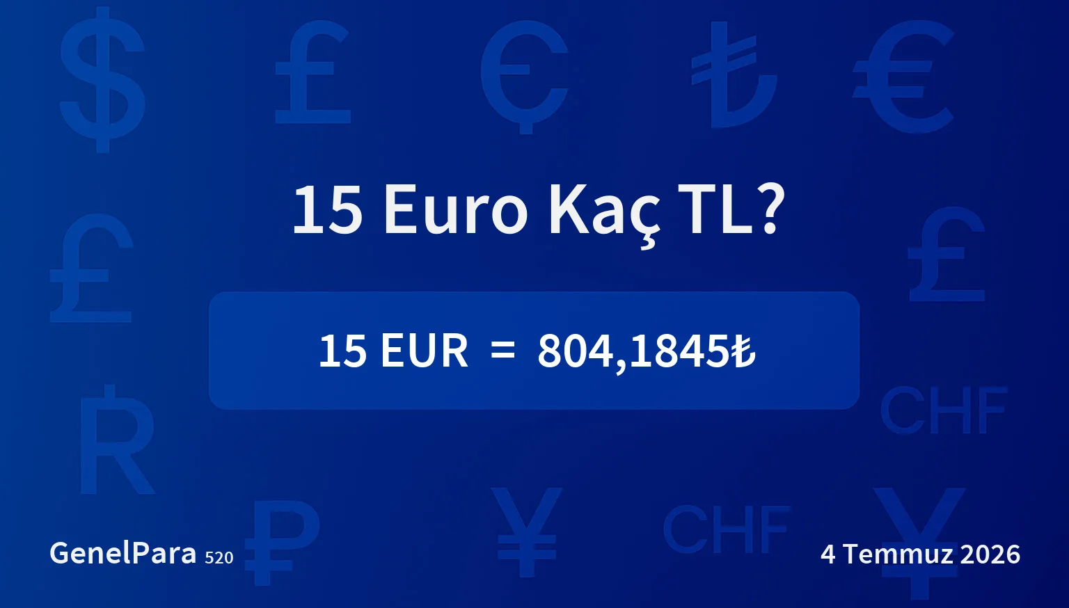 15.47 Euro Kaç TL?