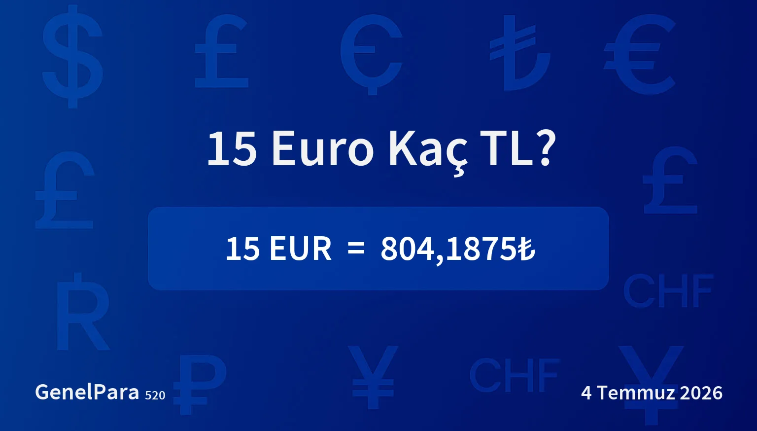 14.55 Euro Kaç TL?