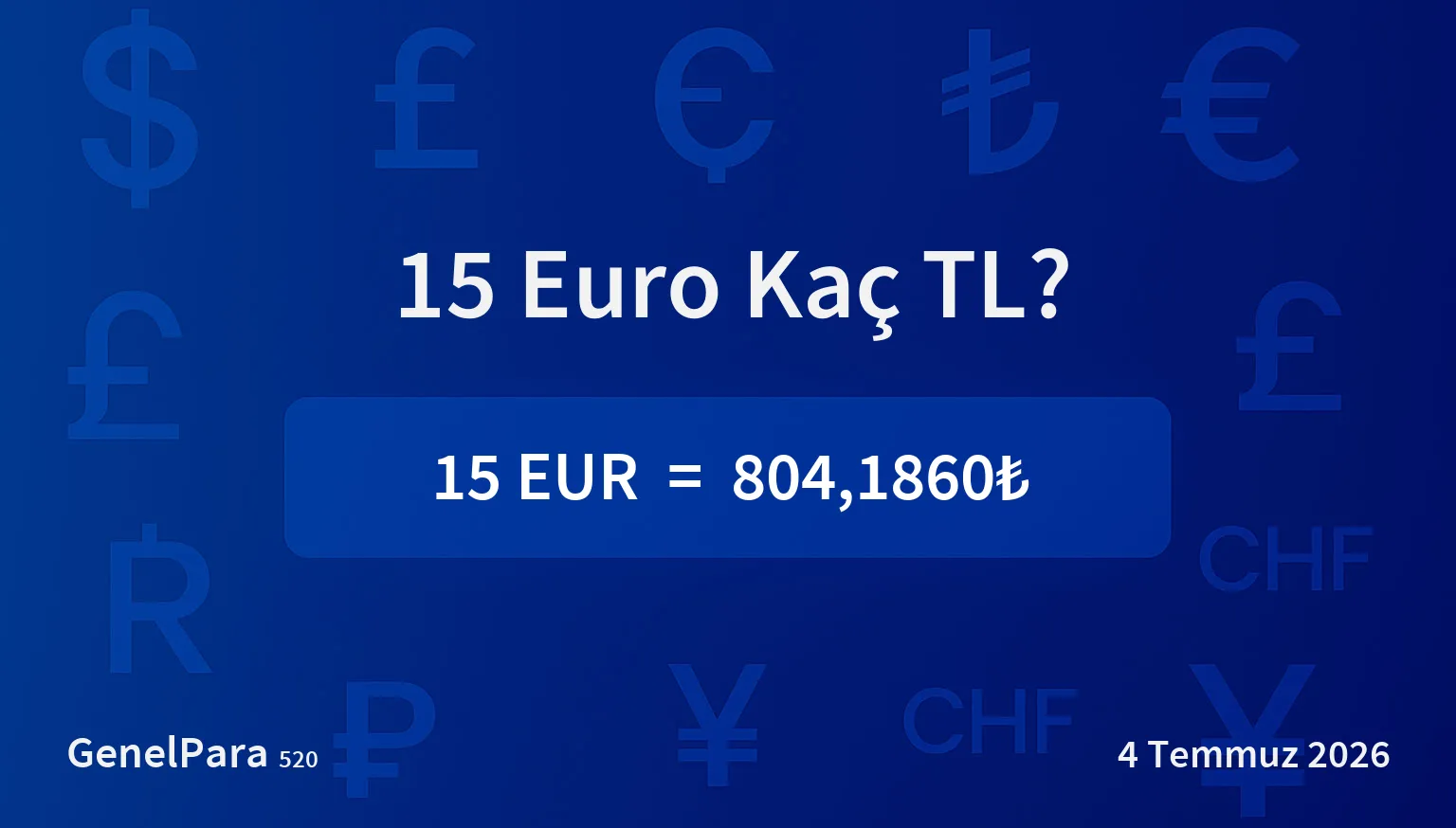 15.31 Euro Kaç TL?