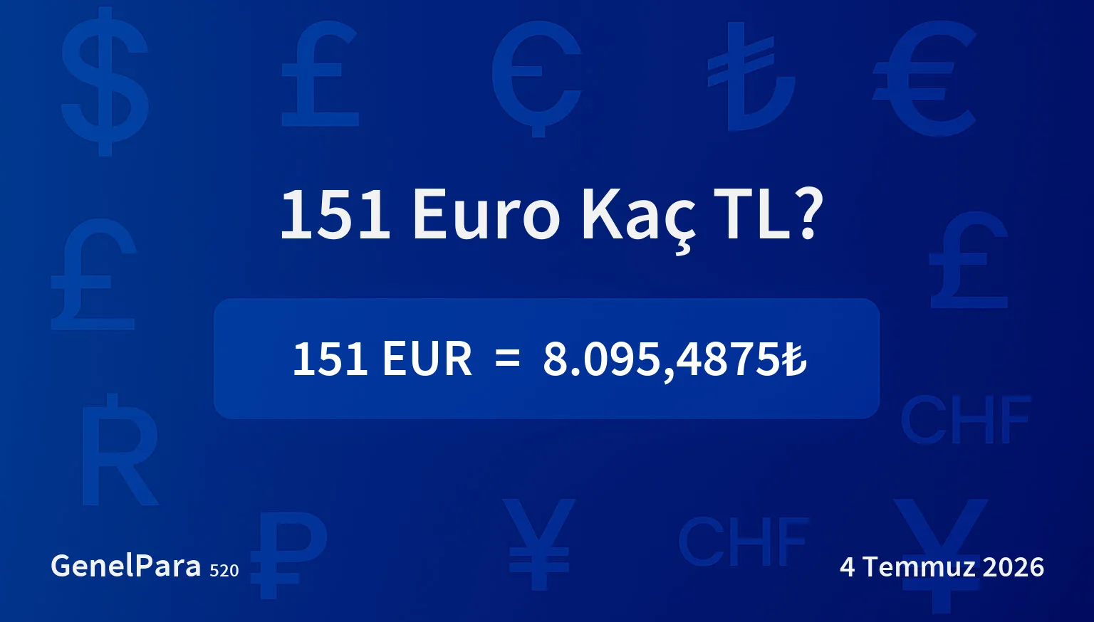 150.97 Euro Kaç TL?