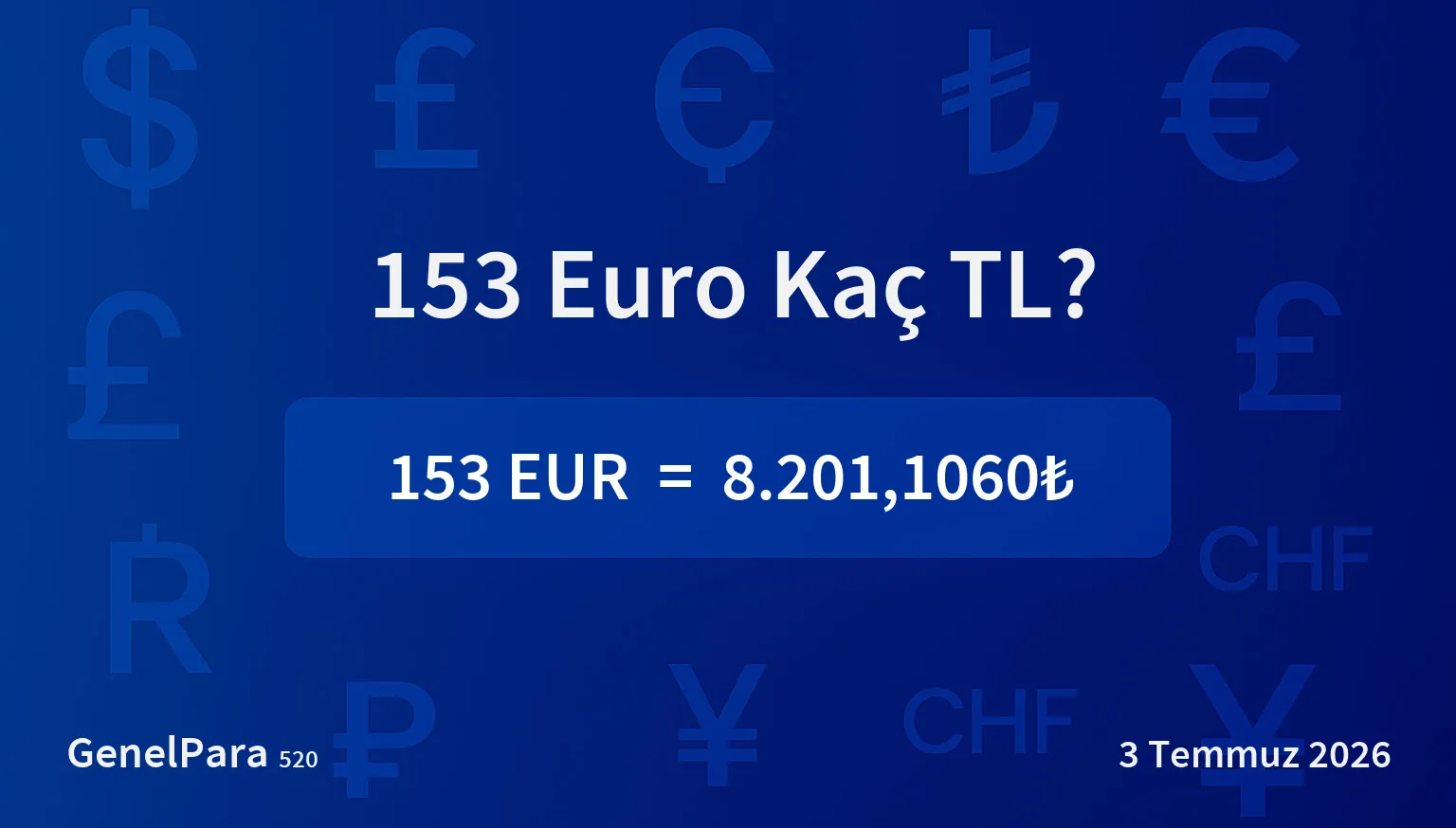 152.95 Euro Kaç TL?