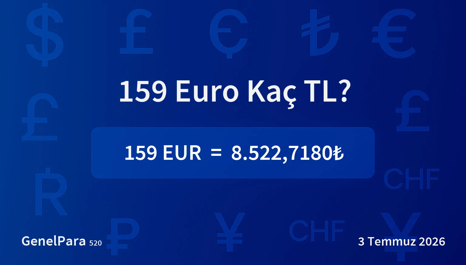 158.68 Euro Kaç TL?