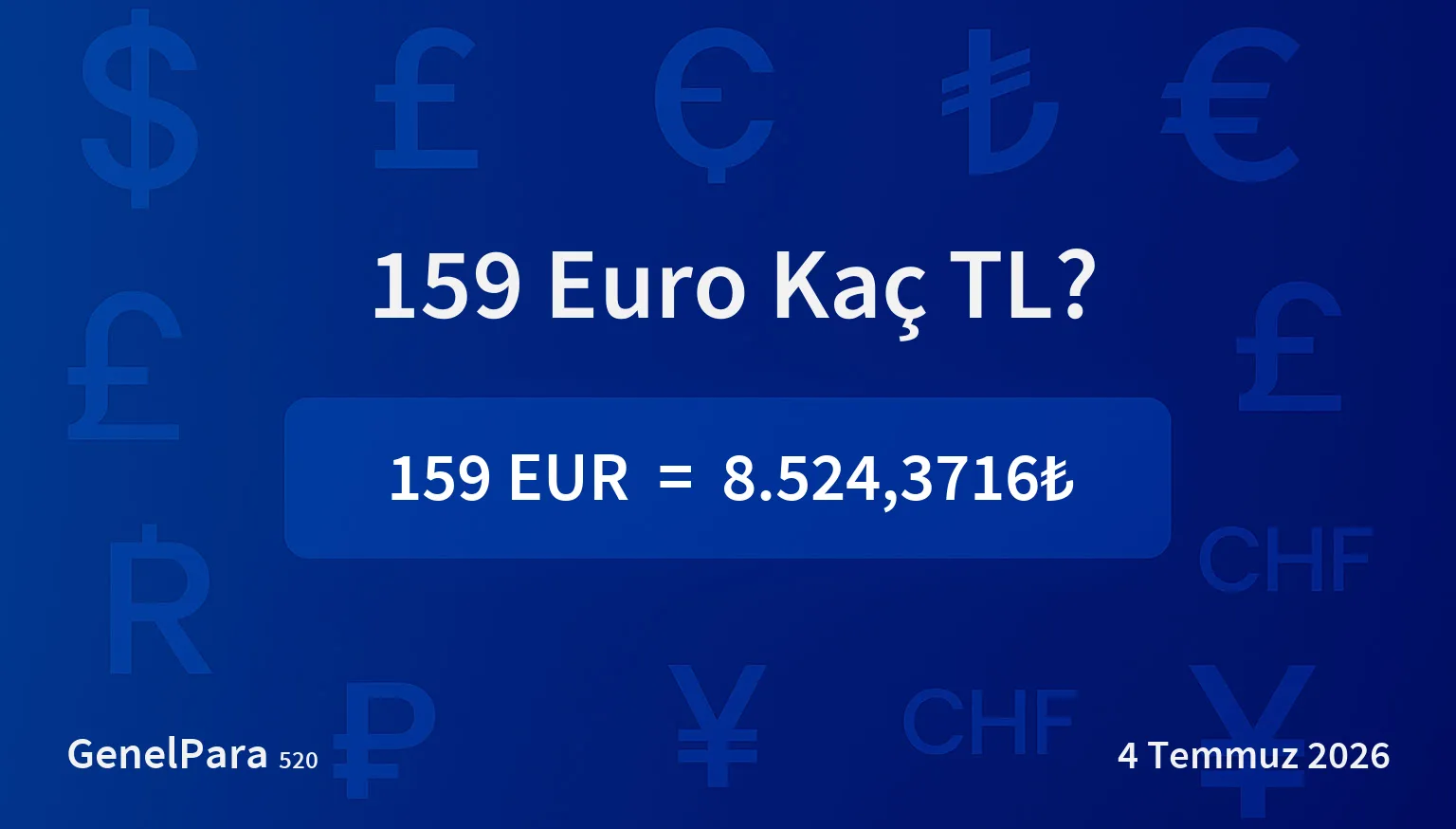 158.72 Euro Kaç TL?
