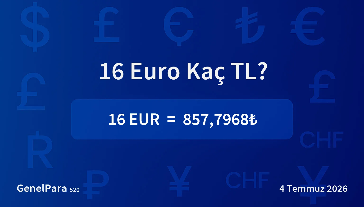15.86 Euro Kaç TL?