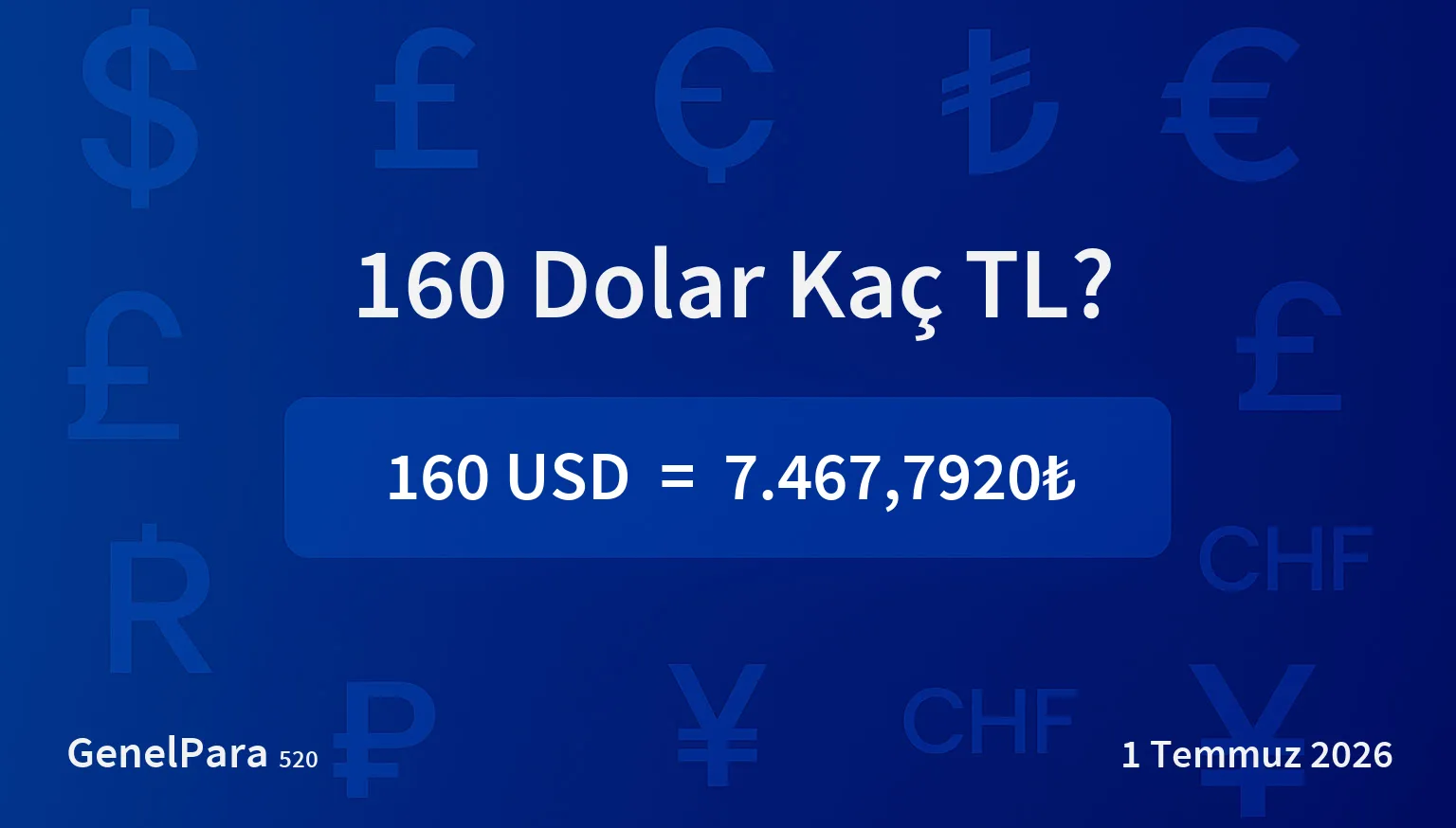 160 Dolar Kaç TL?