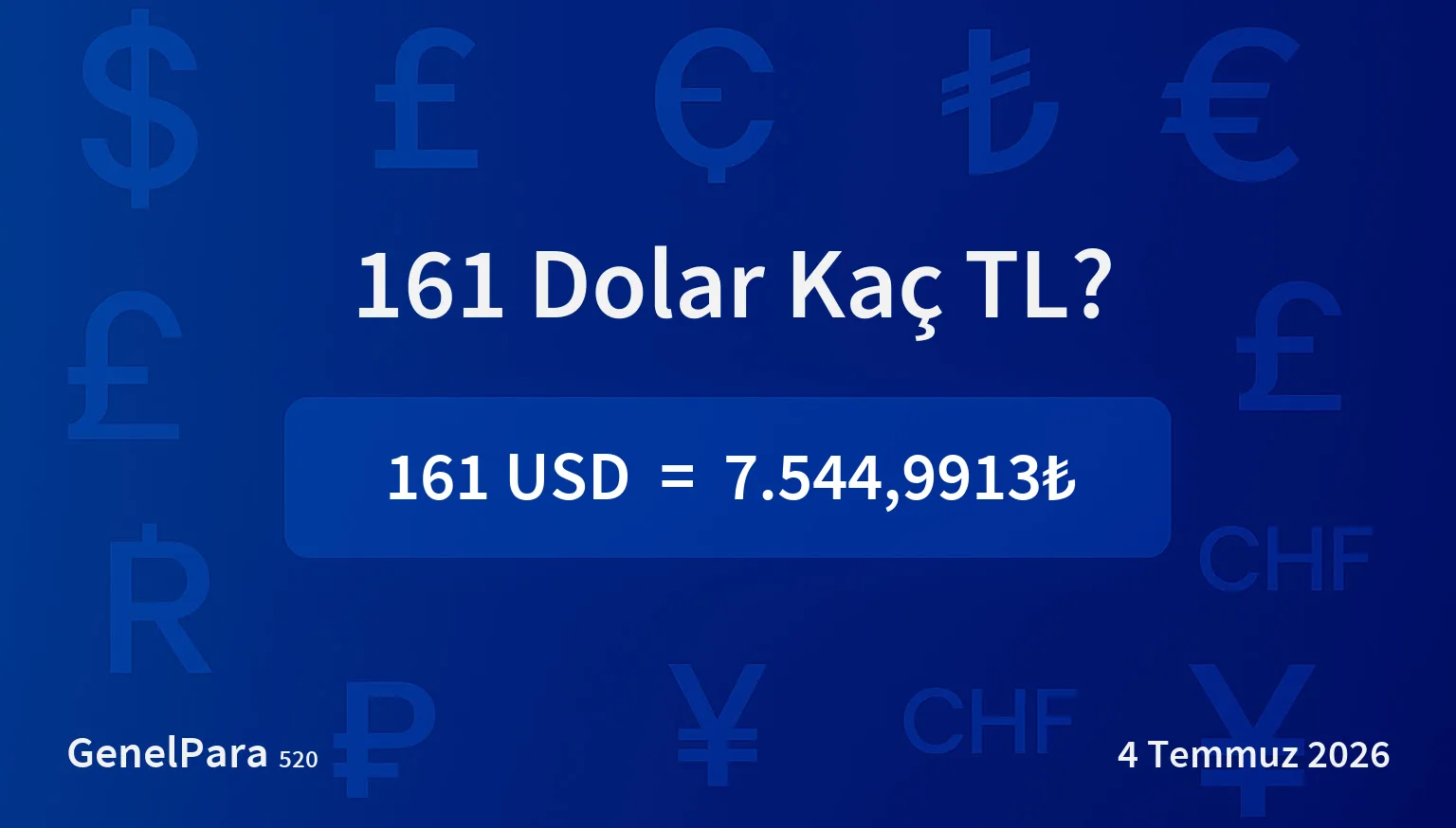 161 Dolar Kaç TL?