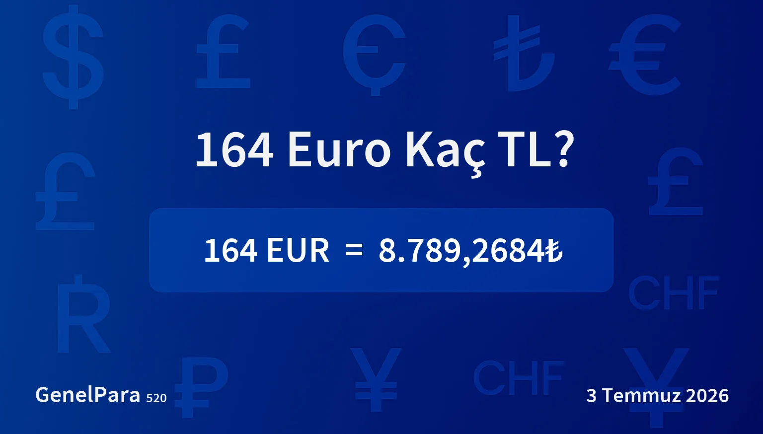 164 Euro Kaç TL?