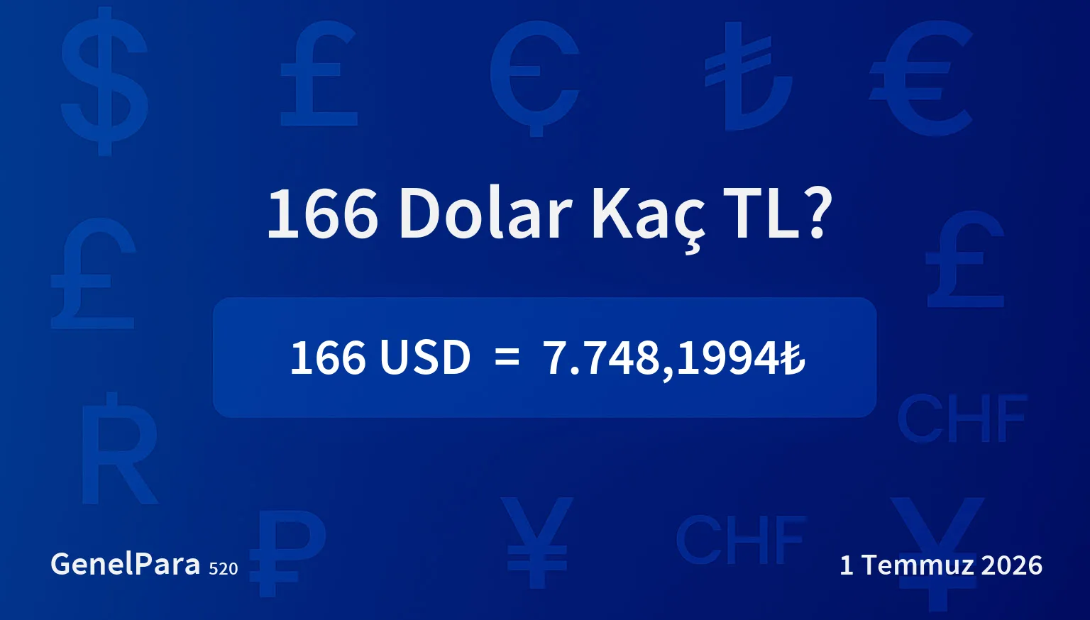 166 Dolar Kaç TL?