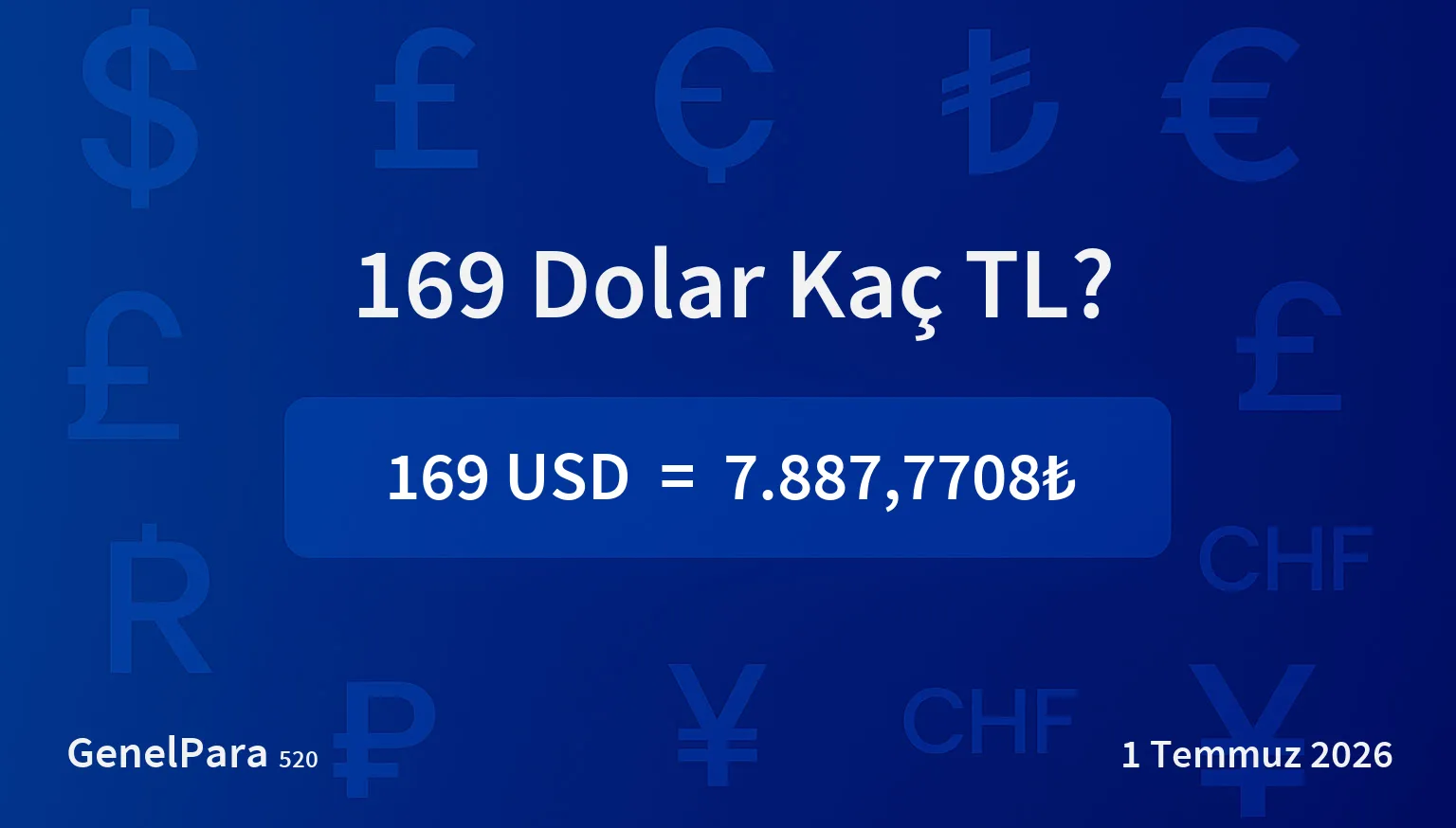 169 Dolar Kaç TL?