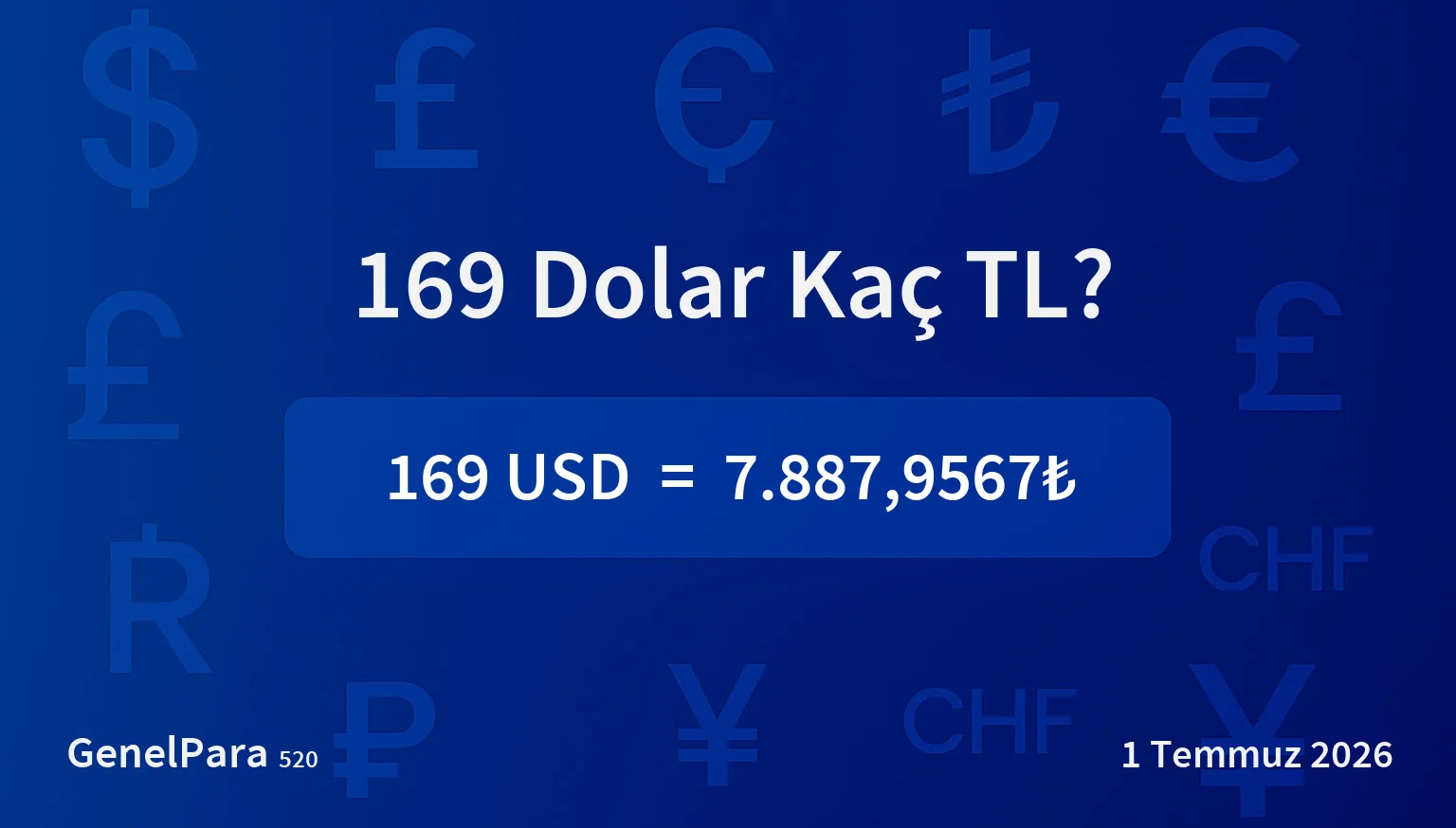 169 Dolar Kaç TL?