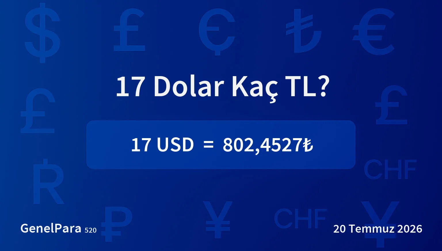 16.73 Dolar Kaç TL?