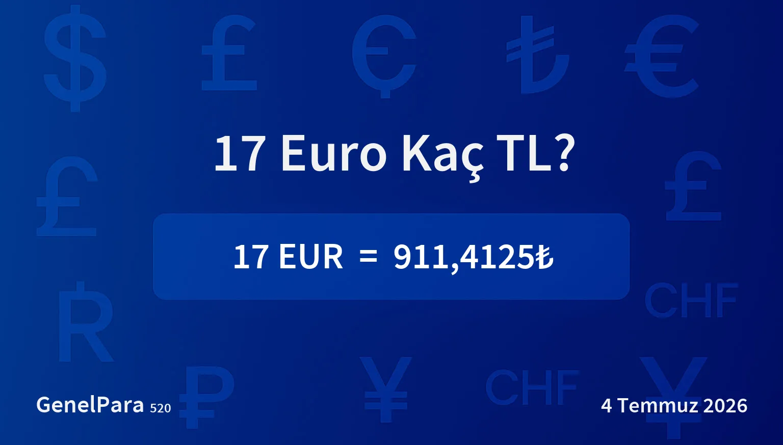 16.63 Euro Kaç TL?