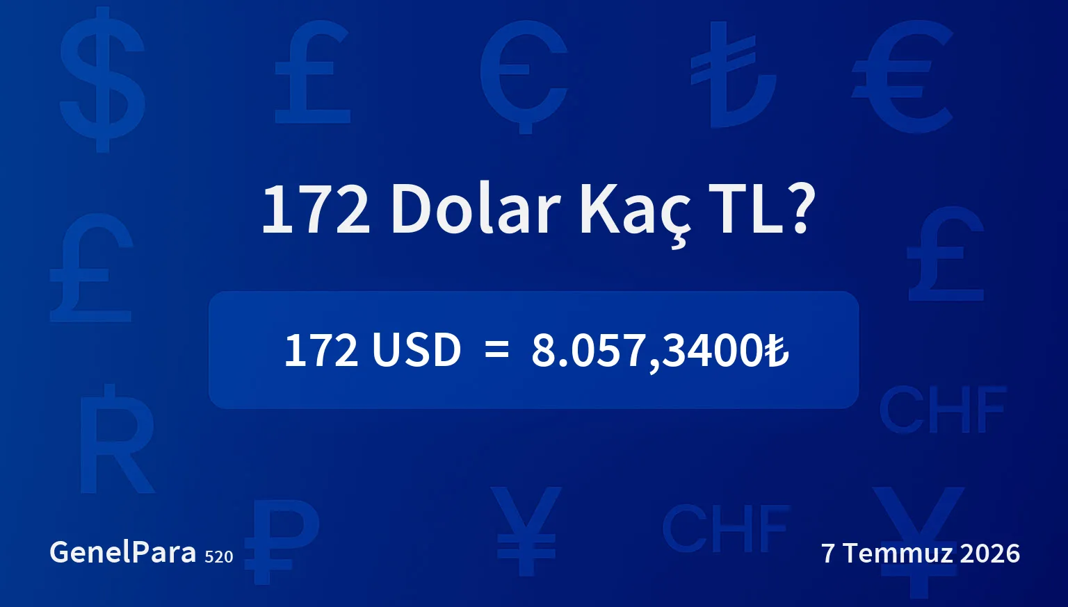 172 Dolar Kaç TL?