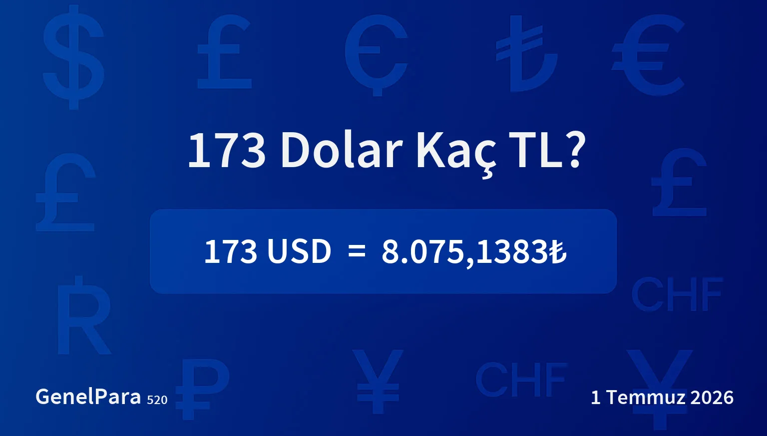 173 Dolar Kaç TL?