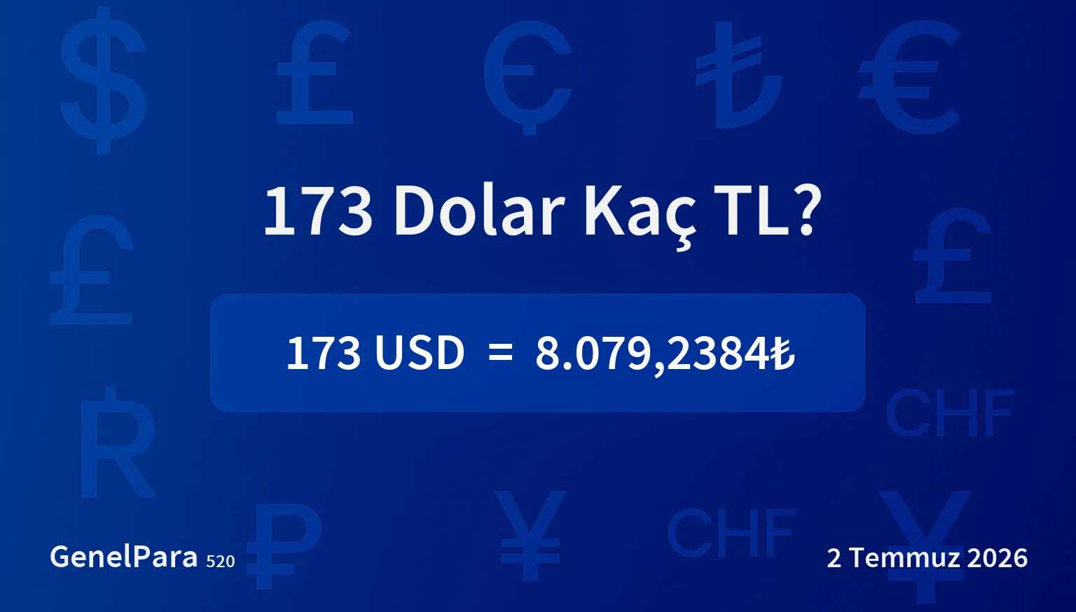 173.22 Dolar Kaç TL?