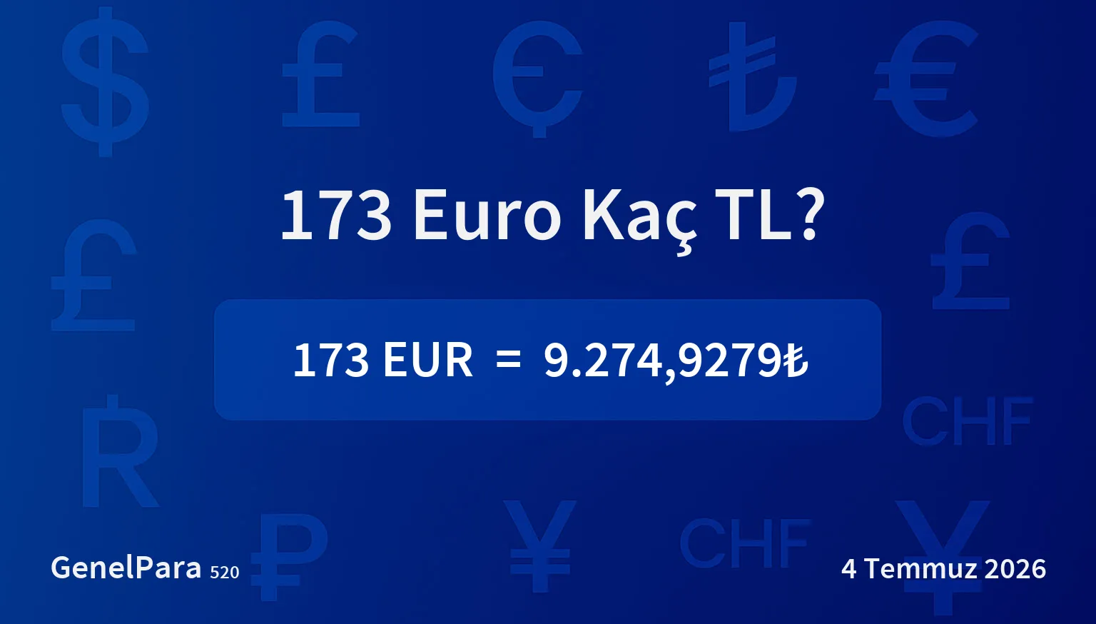 173.39 Euro Kaç TL?