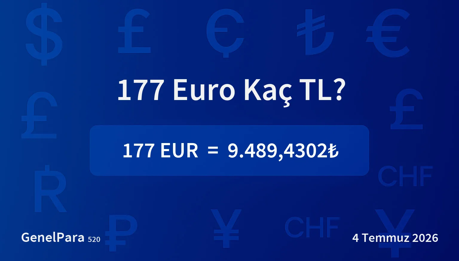 177 Euro Kaç TL?