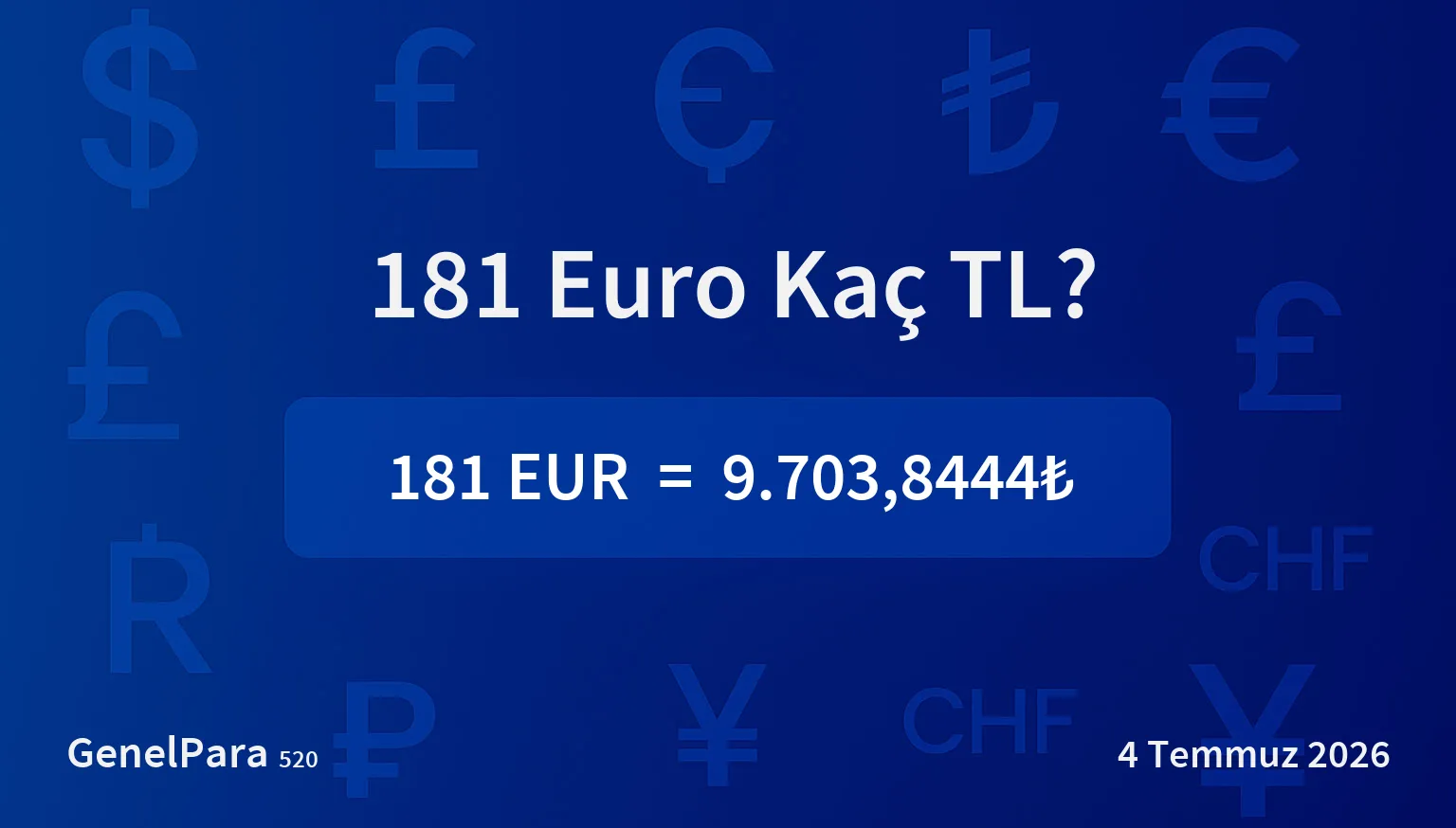 181.01 Euro Kaç TL?