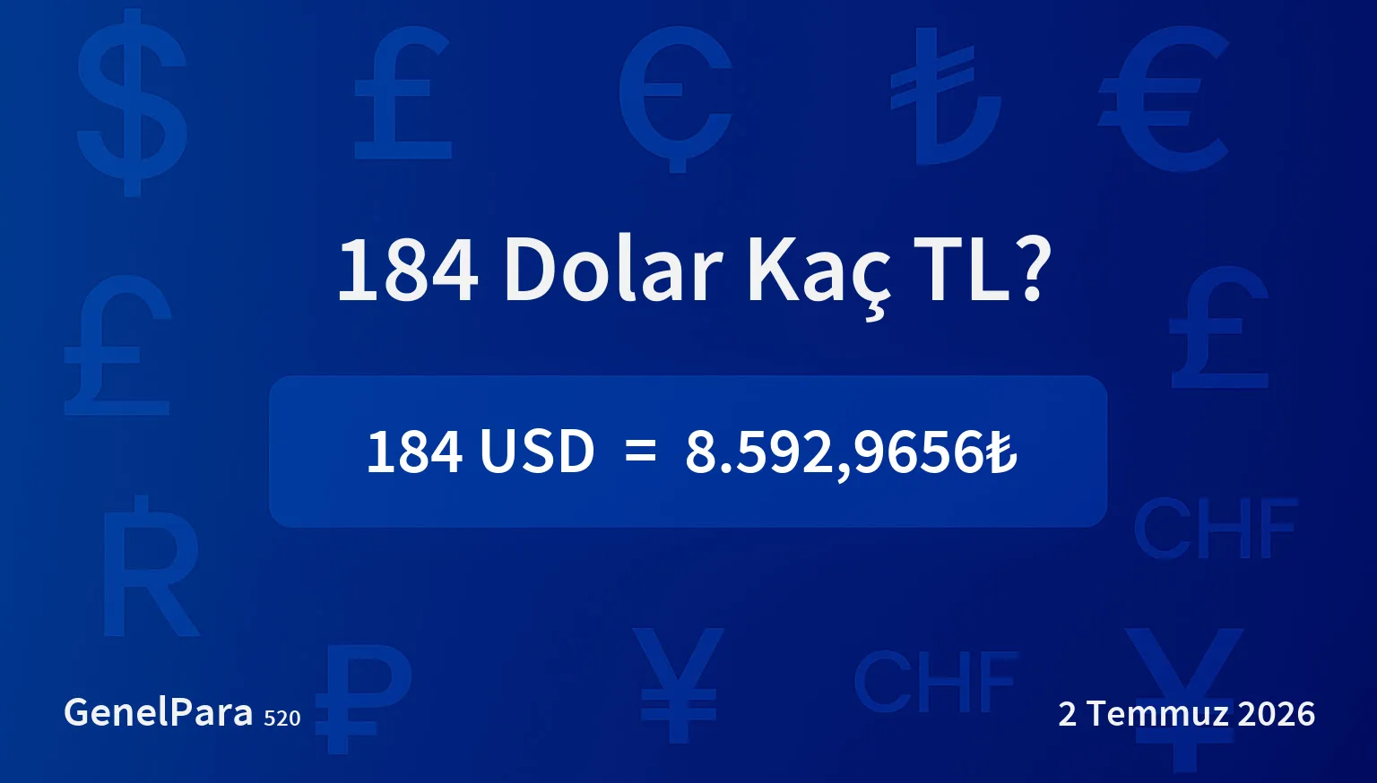184 Dolar Kaç TL?