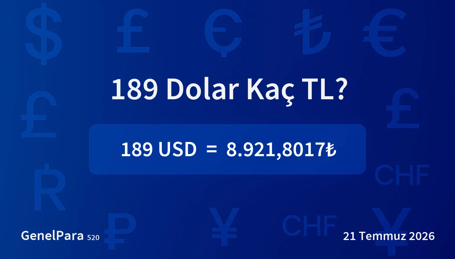 188.58 Dolar Kaç TL?