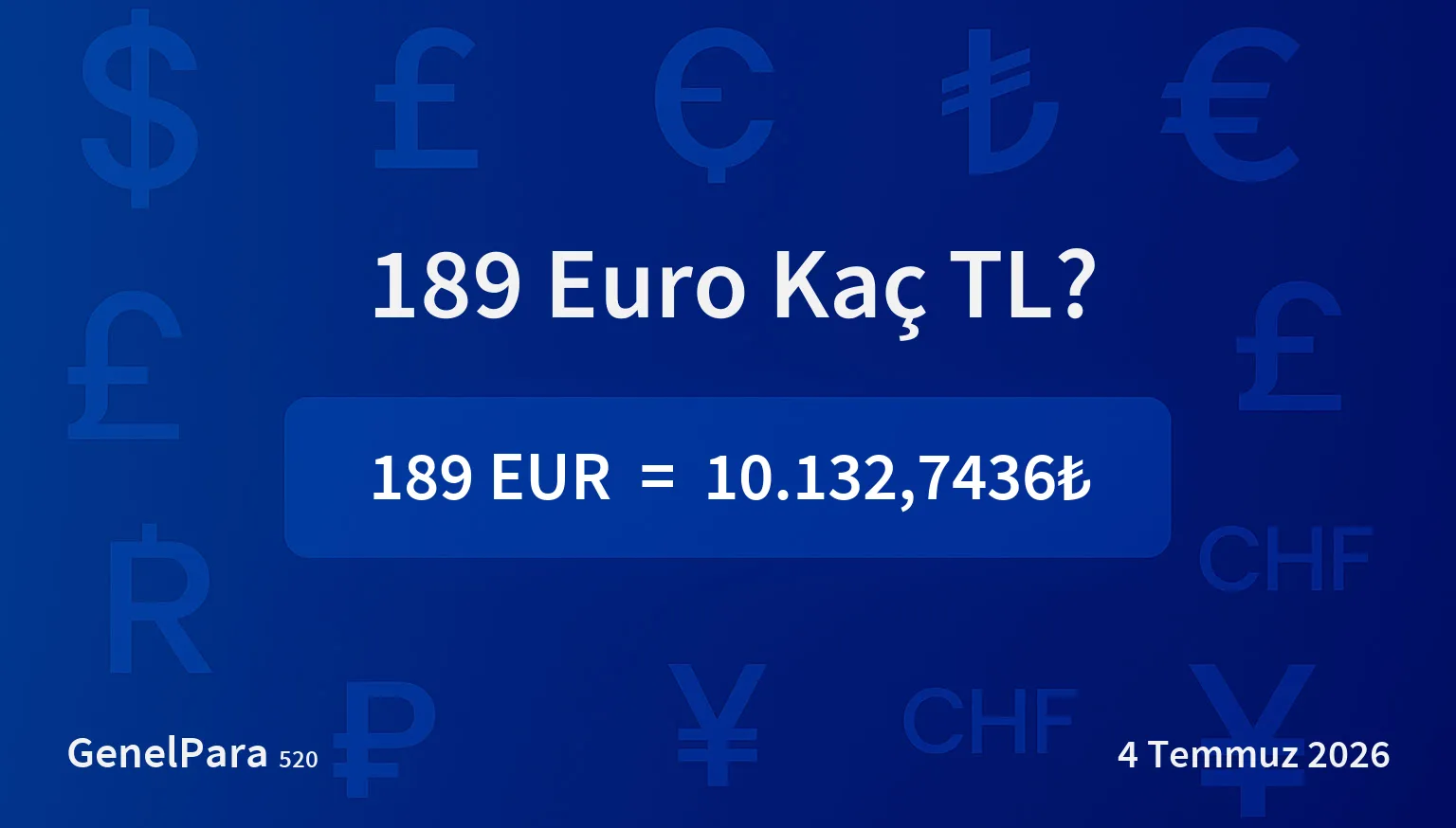 189.22 Euro Kaç TL?