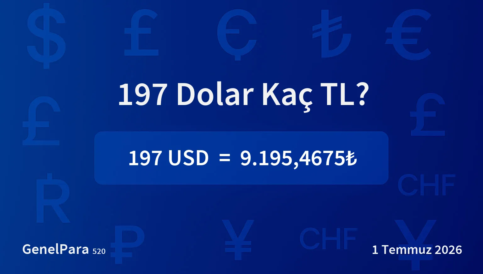 197 Dolar Kaç TL?