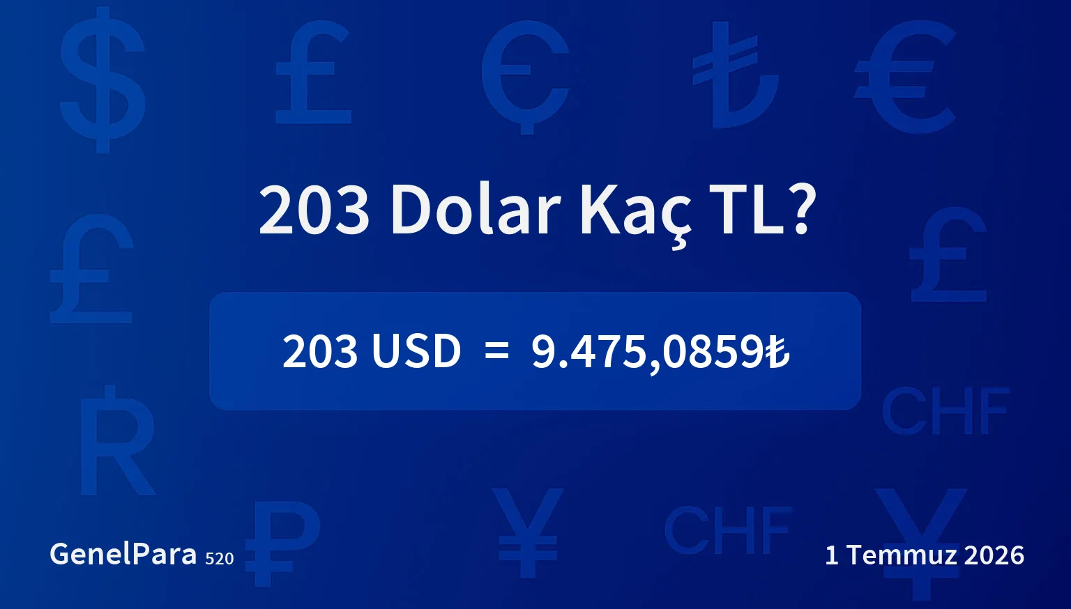 203.09 Dolar Kaç TL?