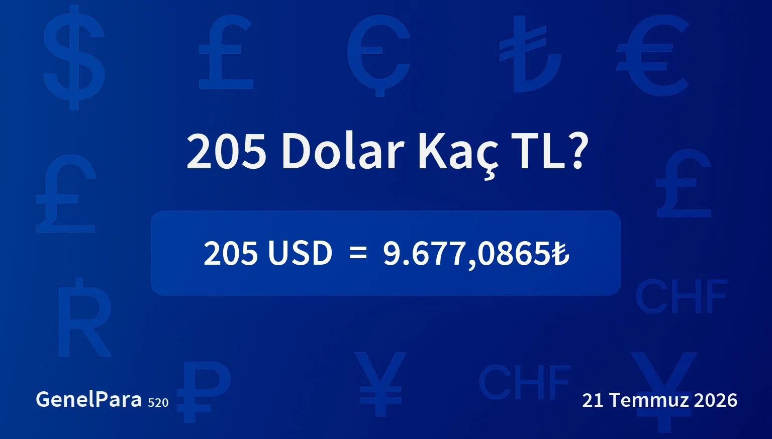 204.86 Dolar Kaç TL?