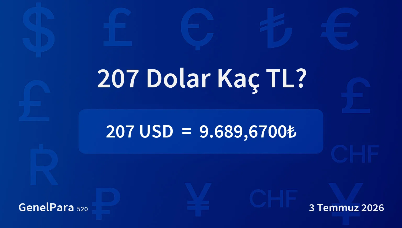 207.36 Dolar Kaç TL?
