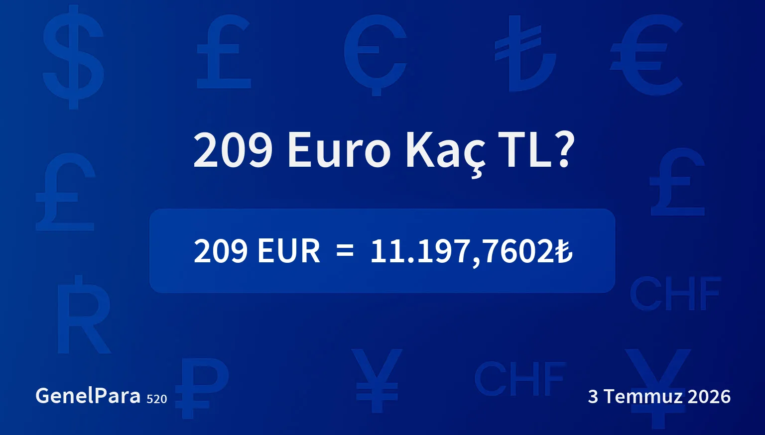 209.10 Euro Kaç TL?