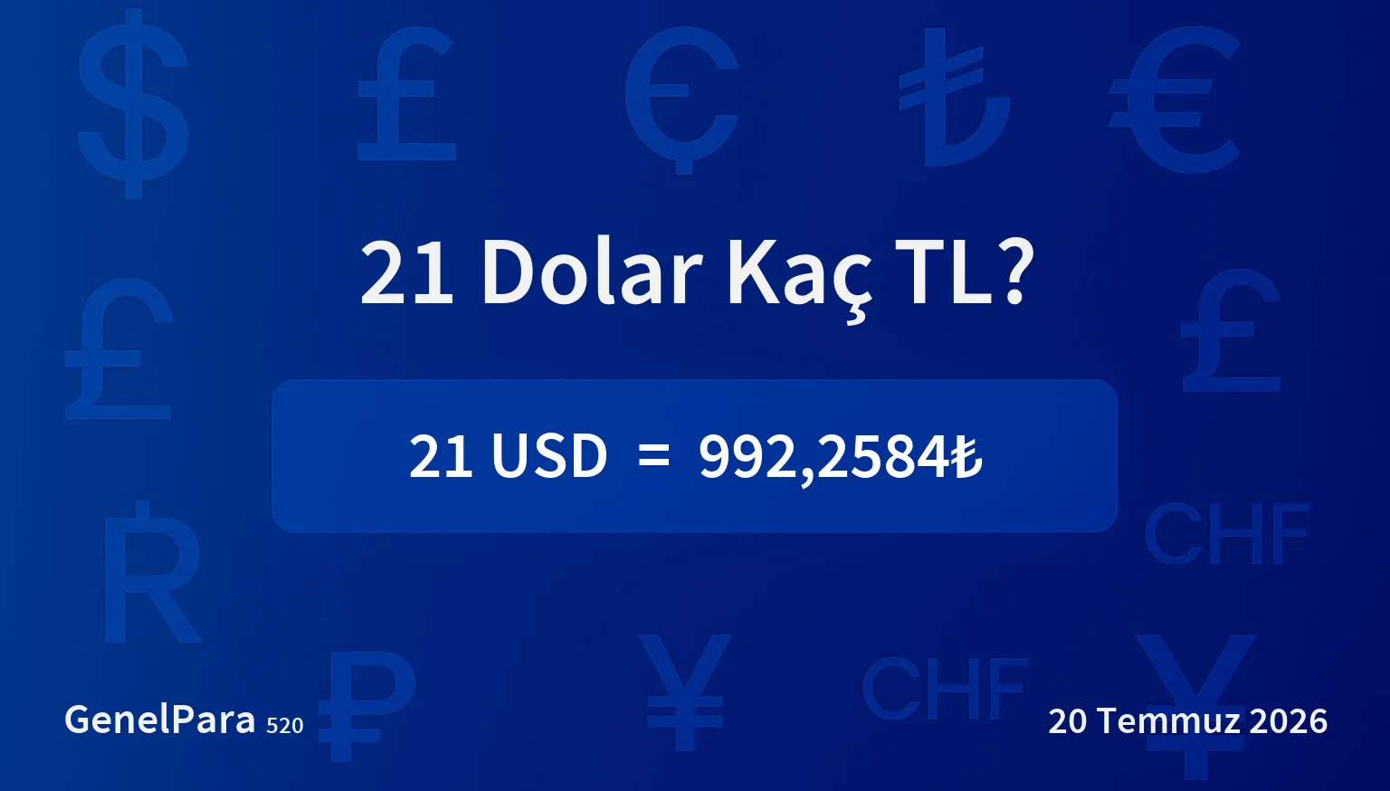 20.63 Dolar Kaç TL?