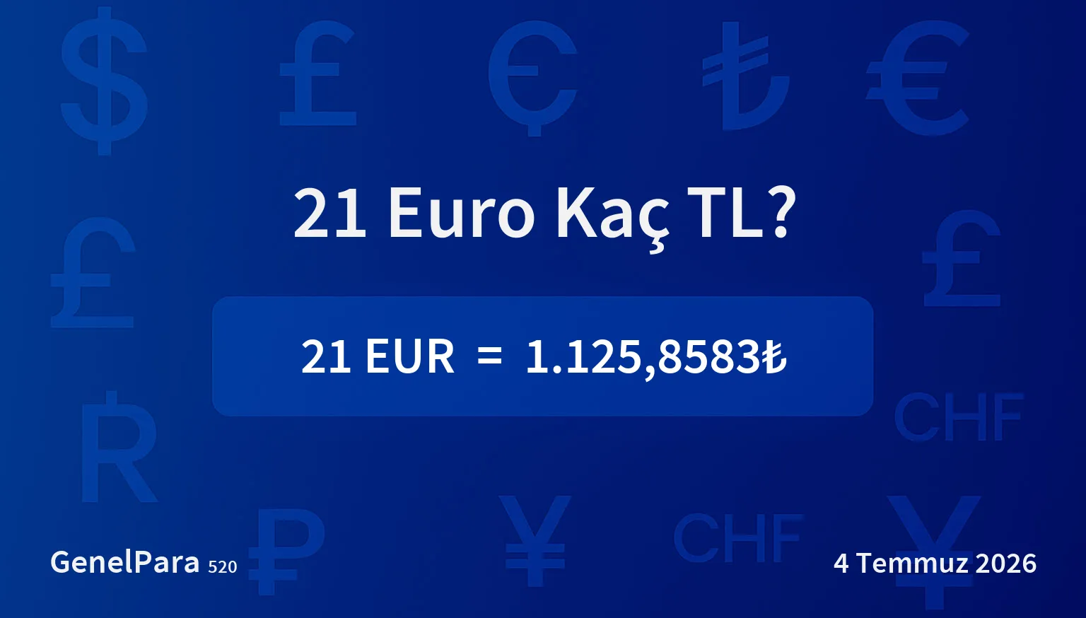20.58 Euro Kaç TL?