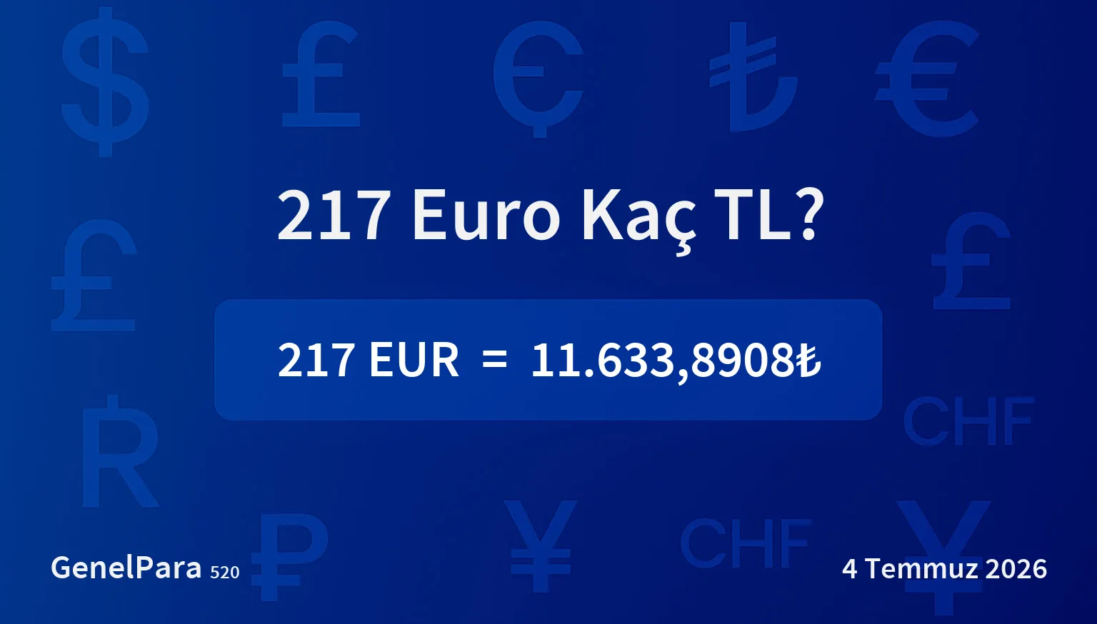 216.58 Euro Kaç TL?