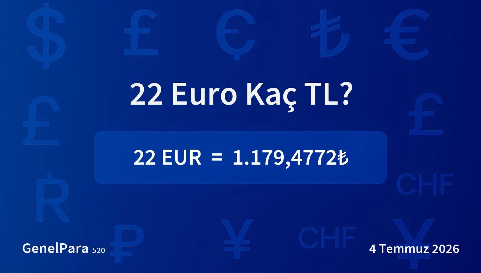 22.13 Euro Kaç TL?