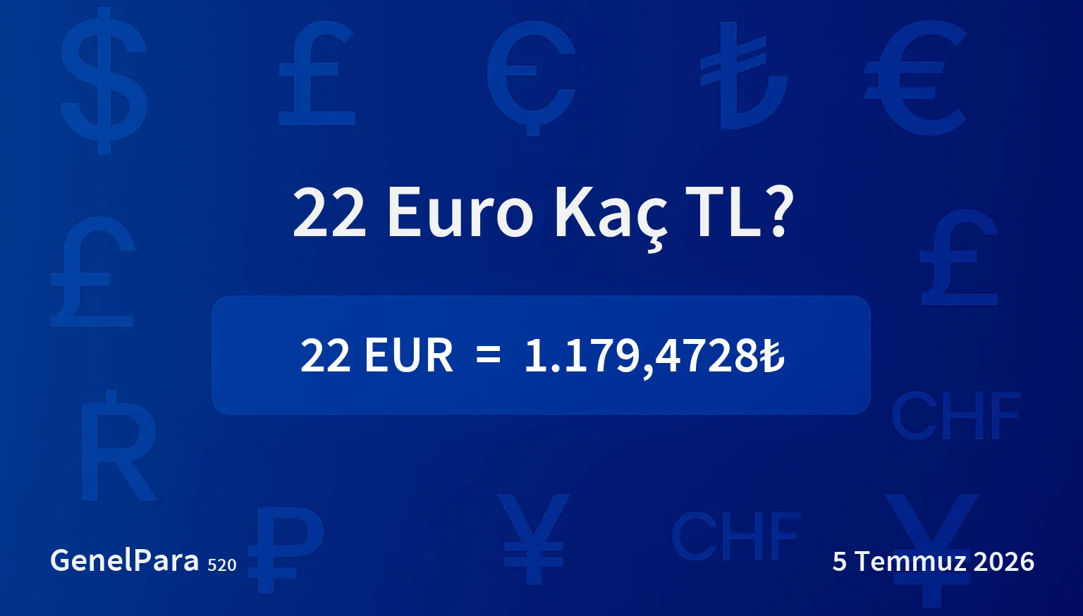 21.55 Euro Kaç TL?