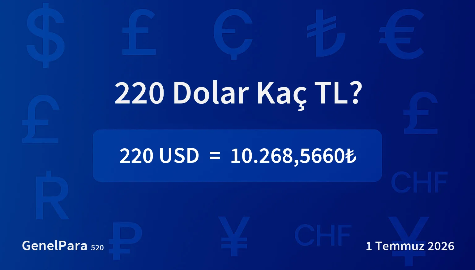 220 Dolar Kaç TL?