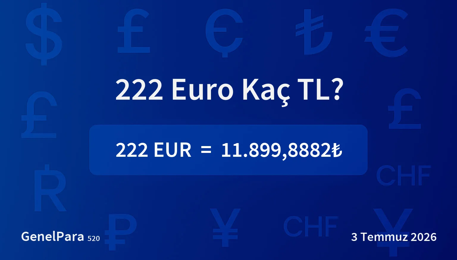 221.68 Euro Kaç TL?